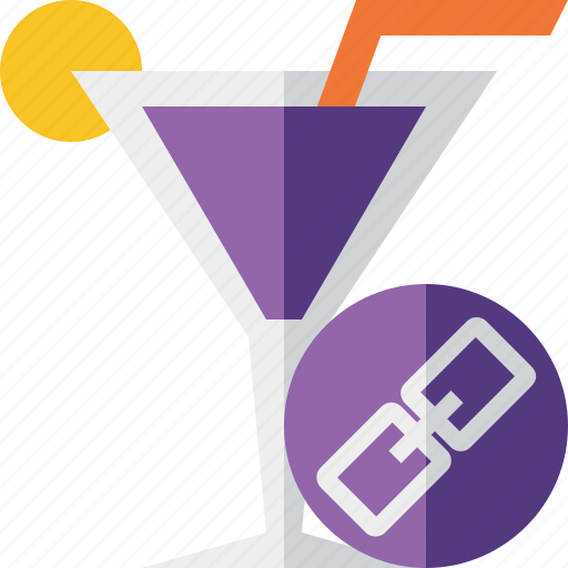 Alcohol, beverage, cocktail, drink, glass, link, vacation icon - Download on Iconfinder