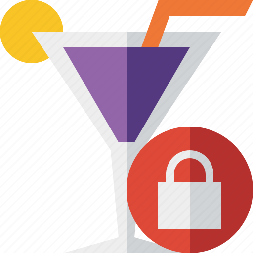 Alcohol, beverage, cocktail, drink, glass, lock, vacation icon - Download on Iconfinder