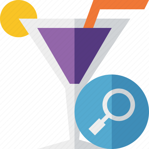 Alcohol, beverage, cocktail, drink, glass, search, vacation icon - Download on Iconfinder