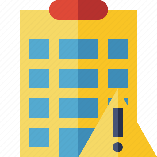 Building, city, hotel, office, travel, vacation, warning icon - Download on Iconfinder