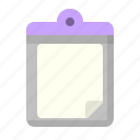 clipboard, document, file, format, list, page, paper