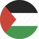 circle, circular, flag, palestine, round