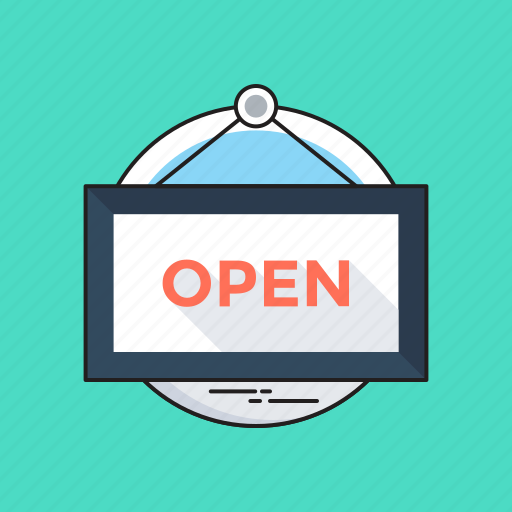 Open, shop sign, signboard, store sign, we are open icon - Download on Iconfinder
