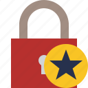 lock, star, access, password, protection, secure