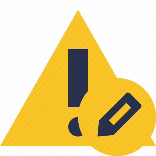 Edit, warning, alert, caution, error, exclamation icon - Download on Iconfinder