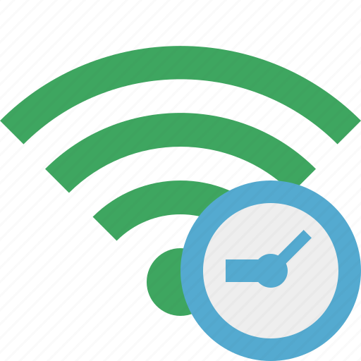 Clock, green, connection, internet, wifi, wireless icon - Download on Iconfinder