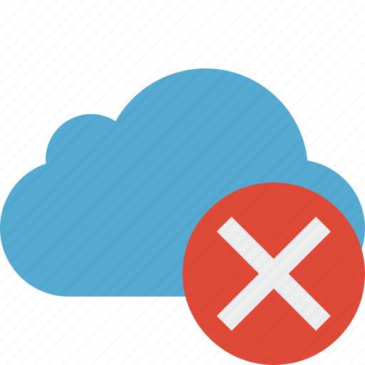 Blue, cancel, cloud, network, storage, weather icon - Download on Iconfinder