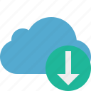blue, cloud, download, network, storage, weather