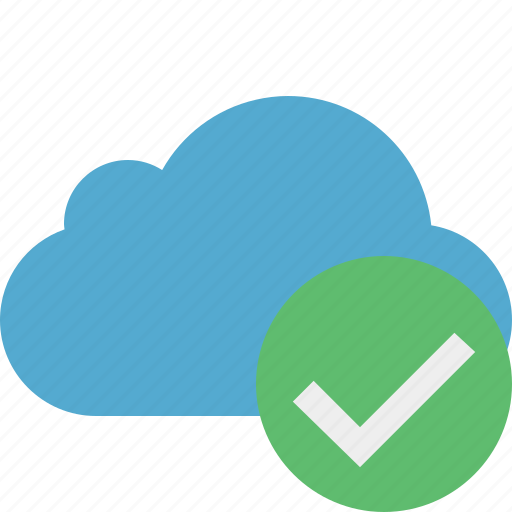 Blue, cloud, network, ok, storage, weather icon - Download on Iconfinder