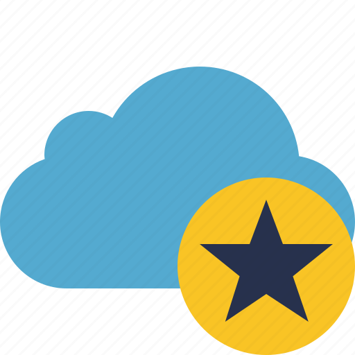 Blue, cloud, network, star, storage, weather icon - Download on Iconfinder