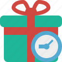 box, christmas, clock, gift, present, xmas