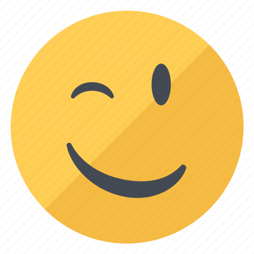 Emoticon, wink, yellow, emoji, emotion, expression, smiley icon - Download on Iconfinder