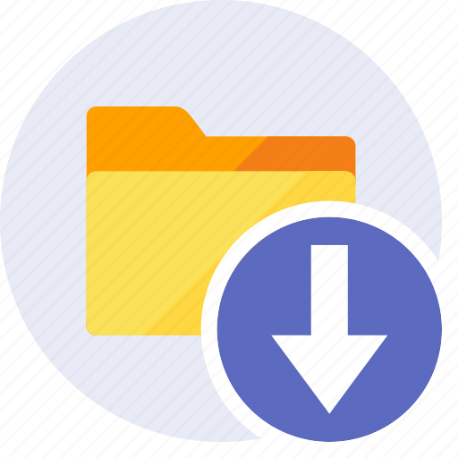 Down, download, folder, import, arrows, direction, move icon - Download on Iconfinder