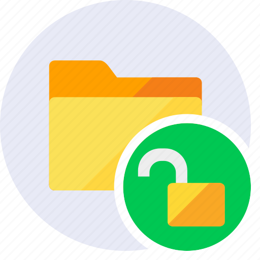 Folder, secure, unlock, key, password, protection, security icon - Download on Iconfinder