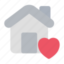 favorite, home, heart, house, building, estate, modern