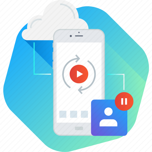 Cloud, mobile, movie, recording, stream, video icon - Download on Iconfinder