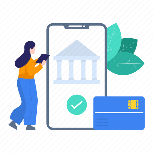 Banking, banking app, banking technology, ebanking, mobile banking, secure banking, technology illustration - Download on Iconfinder