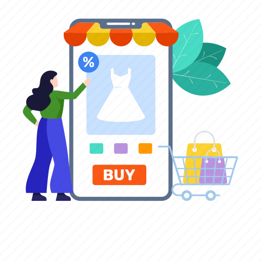 Buy, buy online, ecommerce, eshopping, mobile shopping, online, online order illustration - Download on Iconfinder