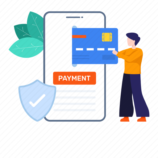 Digital payment, mobile banking, mobile payment, online payment, payment, secure, secure payment illustration - Download on Iconfinder