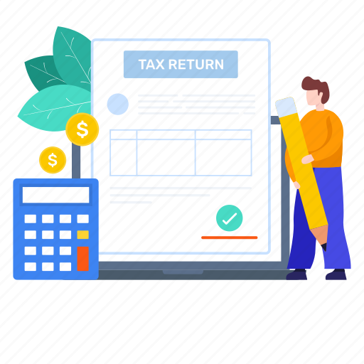 Budget report, income tax, return, tax, tax file, tax report, tax return illustration - Download on Iconfinder