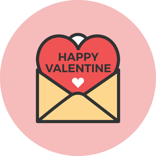 Happy, mail, valentine icon