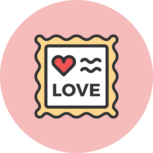 Love, romance, stamp, valentines icon - Free download
