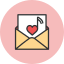 heart, mail, note 