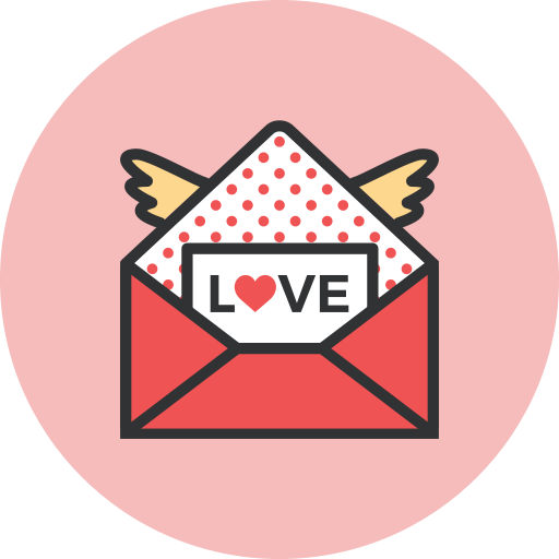 Love, mail, romance, valentines, wings icon - Free download