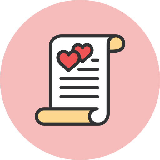 Letter, love, rolled, valentines icon - Free download