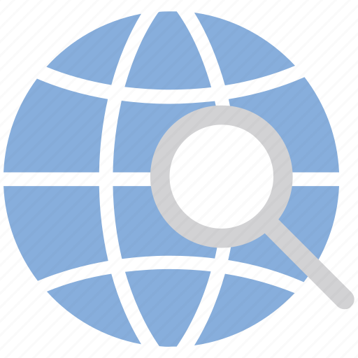 Globe, location, magnifying glass, map, navigation, search, search location icon - Download on Iconfinder