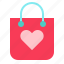 bag, heart, love, shoping, valentine 