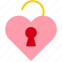 heart, key, love, unlock, valentine