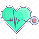 medical, heart, beat, stethoscope