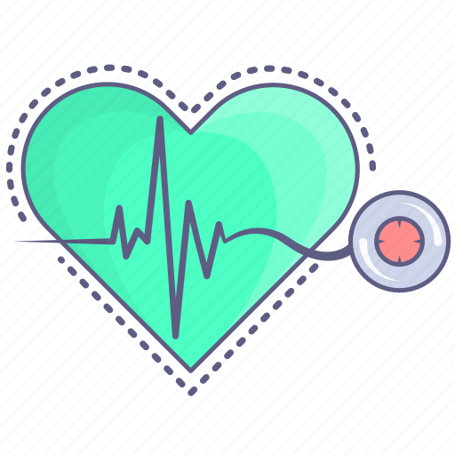 Medical, heart, beat, stethoscope icon - Download on Iconfinder