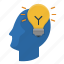bulb, head, idea, light 