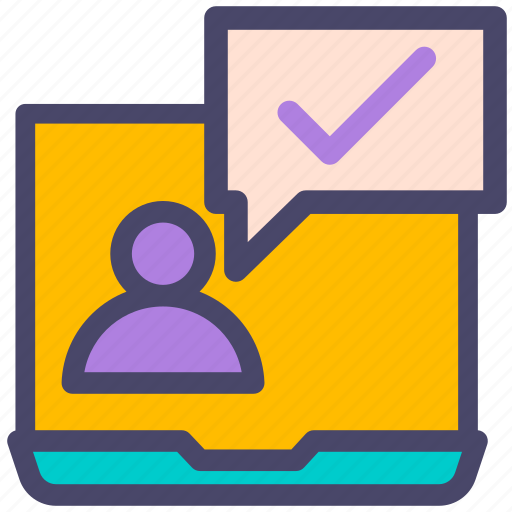 Accept, agree, laptop, profile icon - Download on Iconfinder