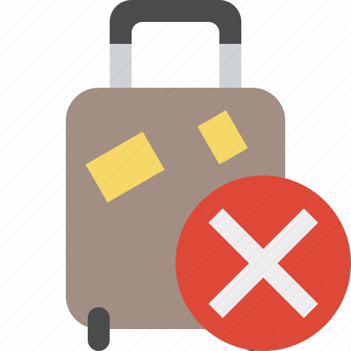 Bag, baggage, cancel, luggage, suitcase, travel, vacation icon - Download on Iconfinder
