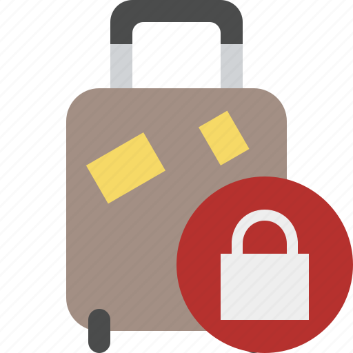 Bag, baggage, lock, luggage, suitcase, travel, vacation icon - Download on Iconfinder