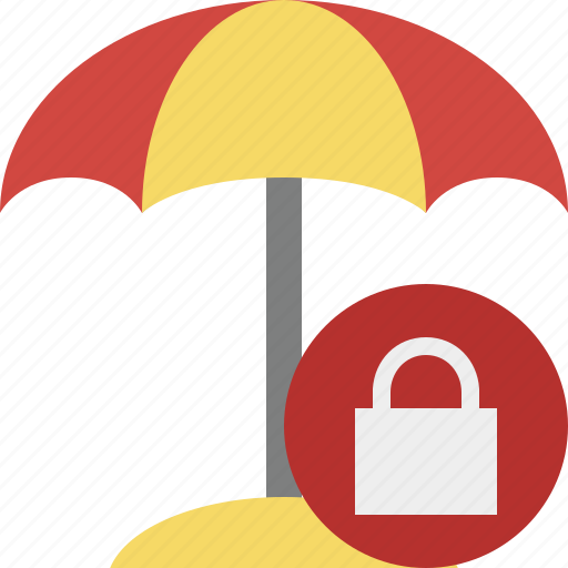 Beach, lock, summer, sun, travel, umbrella, vacation icon - Download on Iconfinder