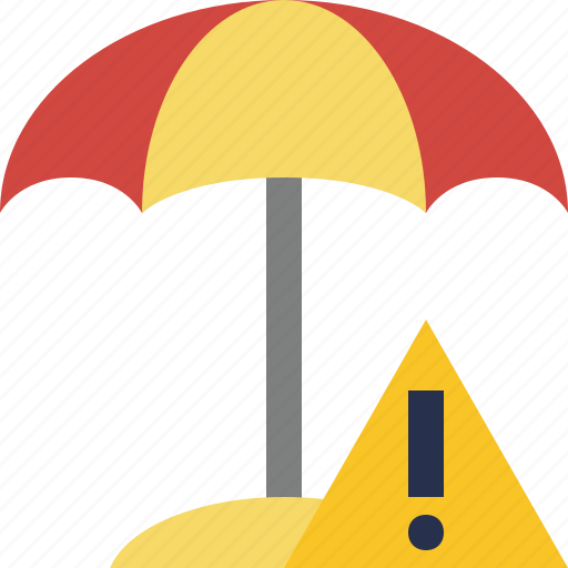 Beach, summer, sun, travel, umbrella, vacation, warning icon - Download on Iconfinder
