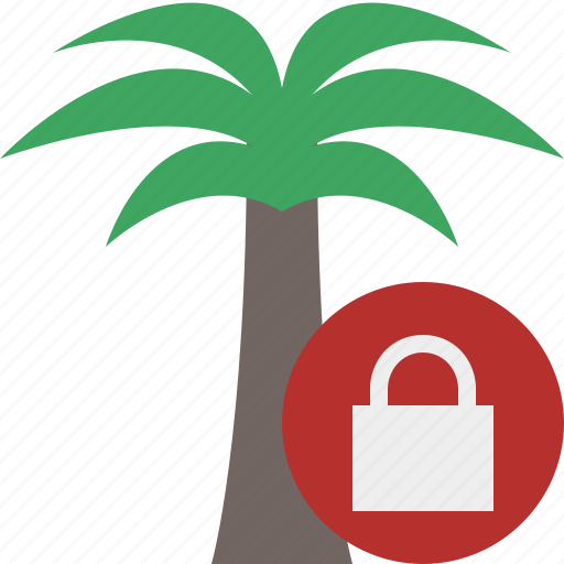 Lock, palmtree, travel, tree, tropical, vacation icon - Download on Iconfinder