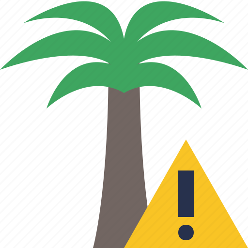 Palmtree, travel, tree, tropical, vacation, warning icon - Download on Iconfinder