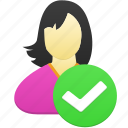 accept, female, girl, user, woman, avatar, profile