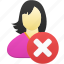 female, girl, remove, user, woman, avatar, profile 