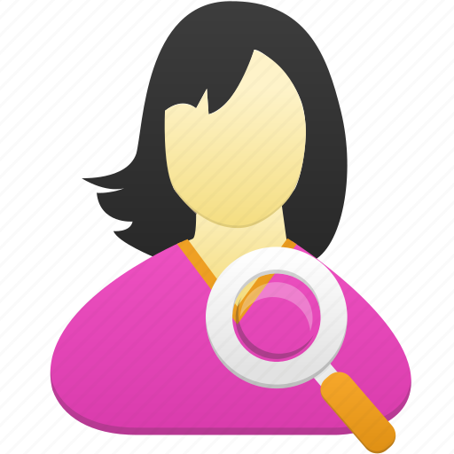 Female, girl, search, user, woman, avatar, find icon - Download on Iconfinder