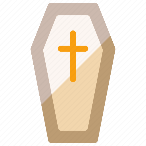 Casket, coffin, death, funeral, cross, spooky, halloween icon - Download on Iconfinder