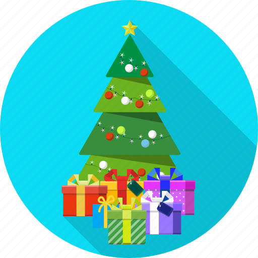 Christmas, fir, gift box, lights, tree icon - Download on Iconfinder