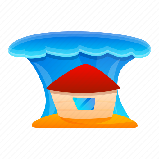 House, nature, tsunami, under, water, wave icon - Download on Iconfinder