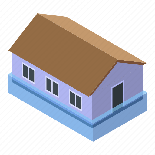 Car, cartoon, city, flood, house, isometric, tree icon - Download on Iconfinder