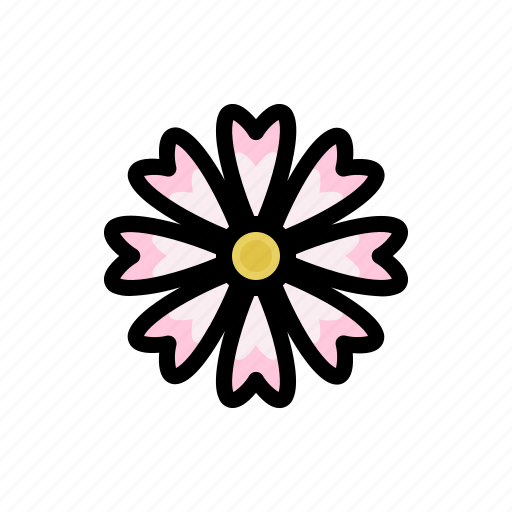 Pink cosmos, petals, blossom, flora, flower icon - Download on Iconfinder